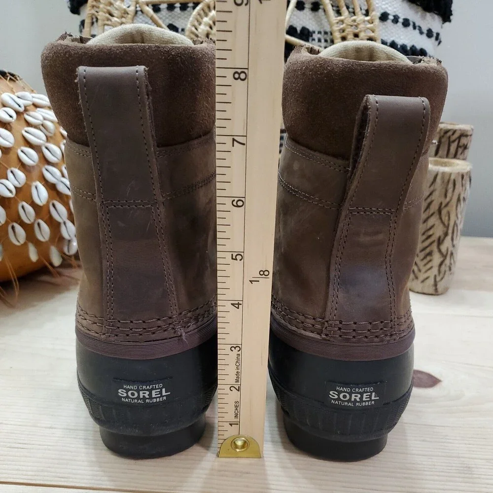 Sorel Cheyanne II Waterproof Duck Boots Leather Unisex M 8.5/W 10.5/EU 41.5